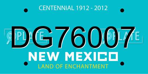 DG76007 New Mexico License Plate