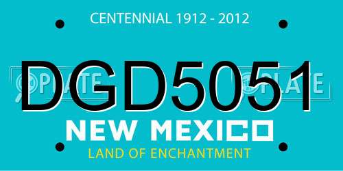 DGD5051 New Mexico License Plate
