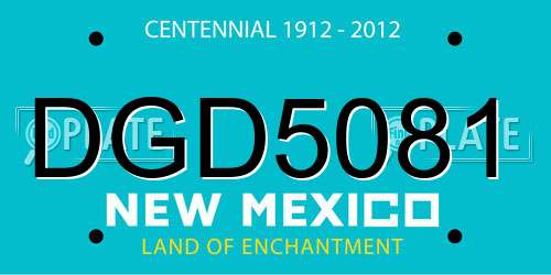 DGD5081 New Mexico License Plate