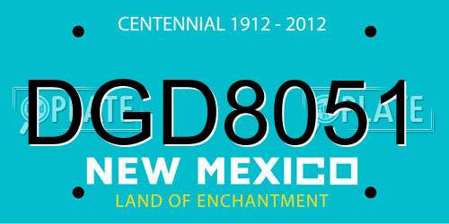 DGD8051 New Mexico License Plate