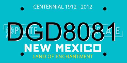 DGD8081 New Mexico License Plate