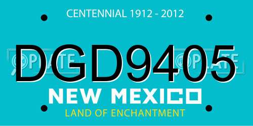 DGD9405 New Mexico License Plate