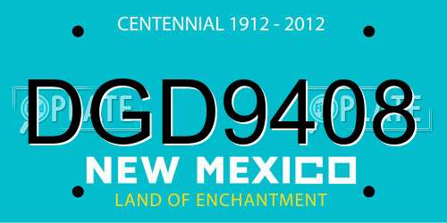 DGD9408 New Mexico License Plate