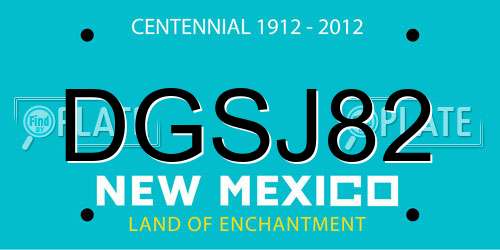 DGSJ82 New Mexico License Plate