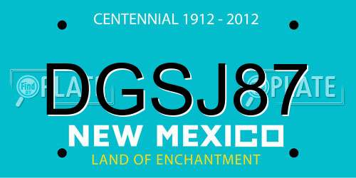 DGSJ87 New Mexico License Plate