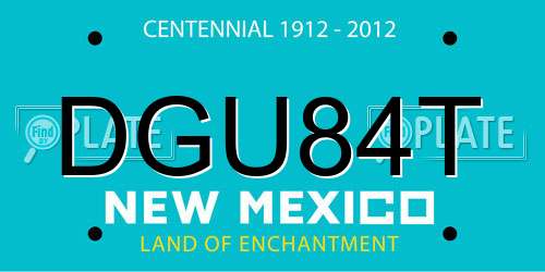 DGU84T New Mexico License Plate