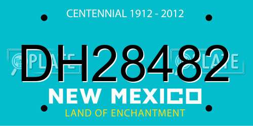 DH28482 New Mexico License Plate