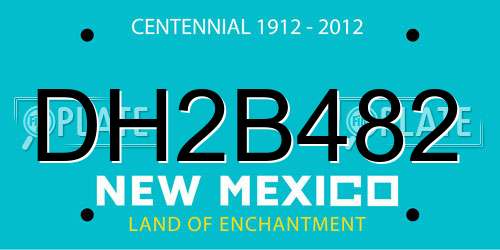 DH2B482 New Mexico License Plate