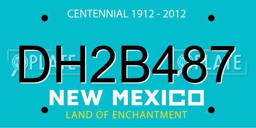 DH2B487 New Mexico License Plate