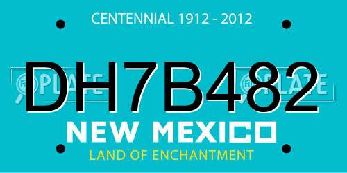 DH7B482 New Mexico License Plate