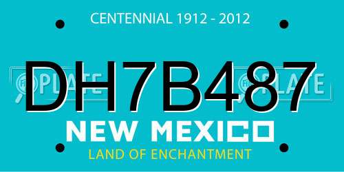 DH7B487 New Mexico License Plate