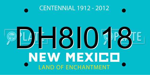 DH8I018 New Mexico License Plate