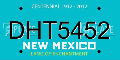 DHT5452 New Mexico License Plate
