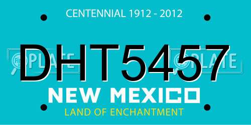 DHT5457 New Mexico License Plate