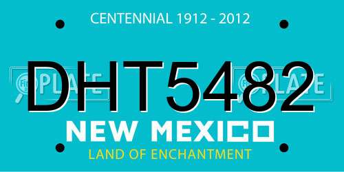 DHT5482 New Mexico License Plate