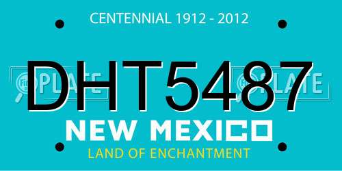 DHT5487 New Mexico License Plate
