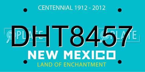 DHT8457 New Mexico License Plate