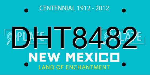 DHT8482 New Mexico License Plate