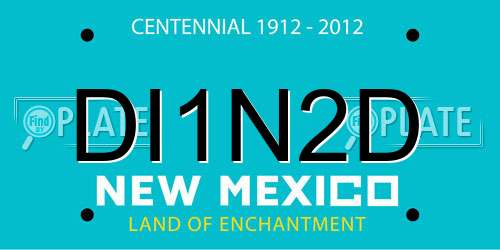 DI1N2D New Mexico License Plate