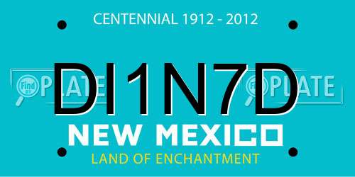 DI1N7D New Mexico License Plate
