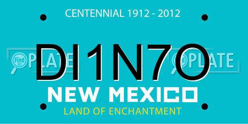 DI1N7O New Mexico License Plate