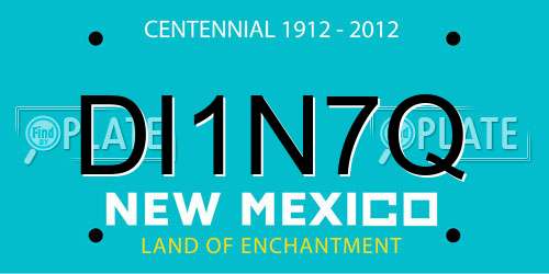 DI1N7Q New Mexico License Plate
