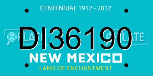 DI36190 New Mexico License Plate