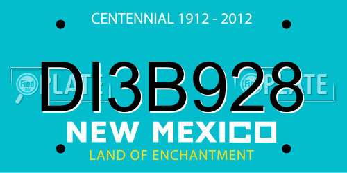 DI3B928 New Mexico License Plate