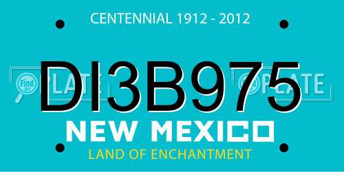 DI3B975 New Mexico License Plate