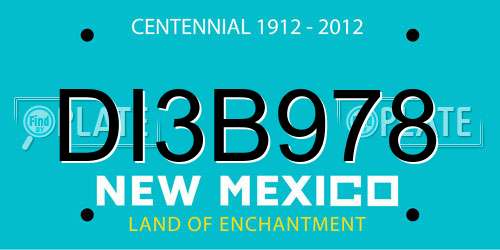 DI3B978 New Mexico License Plate