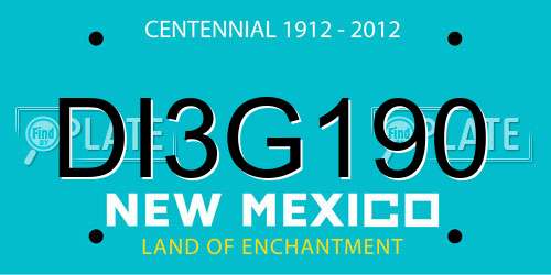 DI3G190 New Mexico License Plate