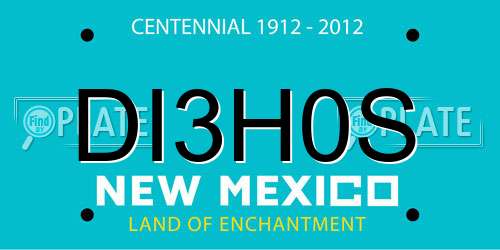 DI3H0S New Mexico License Plate