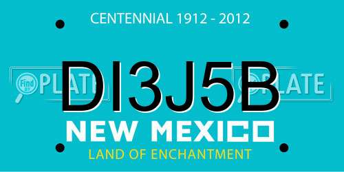 DI3J5B New Mexico License Plate