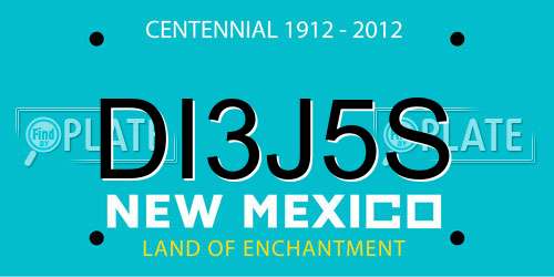 DI3J5S New Mexico License Plate