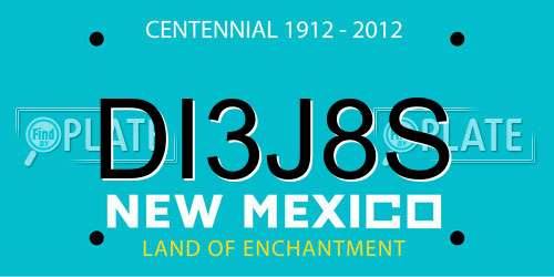DI3J8S New Mexico License Plate