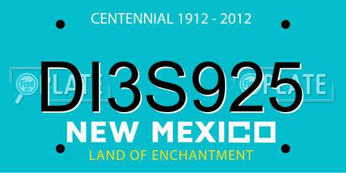 DI3S925 New Mexico License Plate