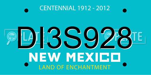 DI3S928 New Mexico License Plate