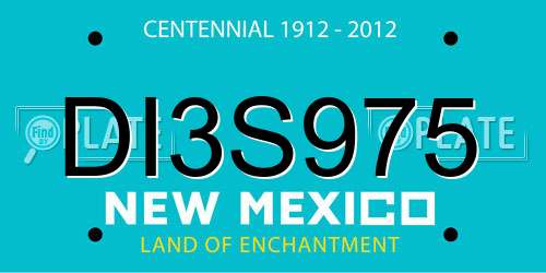 DI3S975 New Mexico License Plate