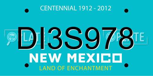 DI3S978 New Mexico License Plate