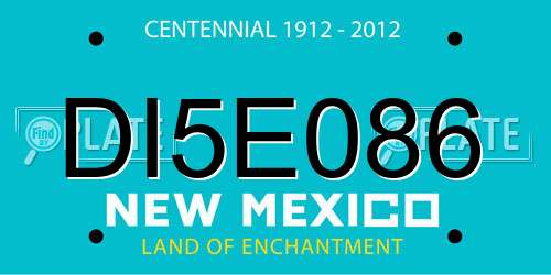 DI5E086 New Mexico License Plate