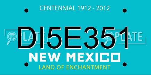 DI5E351 New Mexico License Plate