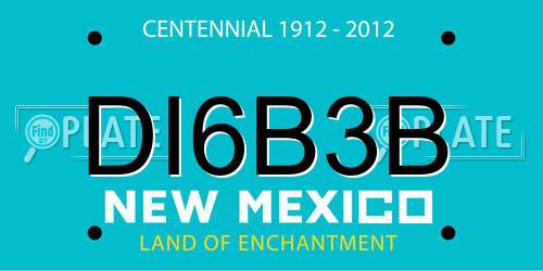 DI6B3B New Mexico License Plate