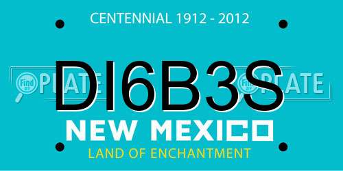 DI6B3S New Mexico License Plate