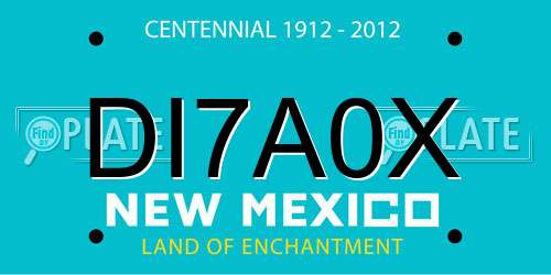 DI7A0X New Mexico License Plate
