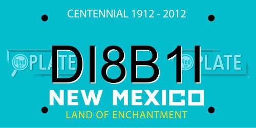 DI8B1I New Mexico License Plate
