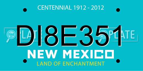 DI8E351 New Mexico License Plate