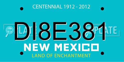 DI8E381 New Mexico License Plate