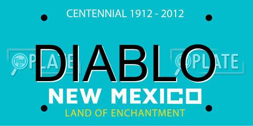 DIABLO New Mexico License Plate
