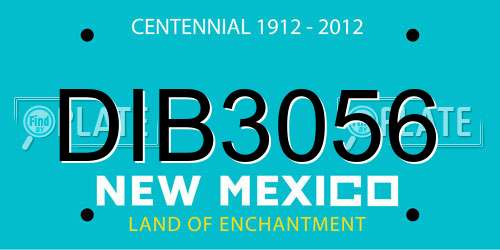 DIB3056 New Mexico License Plate