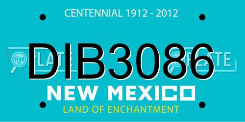 DIB3086 New Mexico License Plate